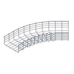 TOUGHMesh, Horizontal Bend, 45deg 6X12, Steel, ElectroGalvanized TMF-6X12-45HB-EG